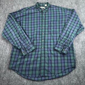 Vintage LL Bean‎ Shirt Mens Large Plaid Button Down Long Sleeve Outdoor USA Made